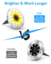 Biling Solar Outdoor Lights 12 Pack Warm